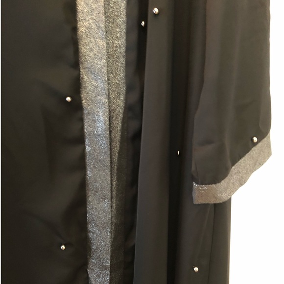 Urban Modesty NWT Size XXL embellished Abaya black Maxi Open front - Picture 8 of 15